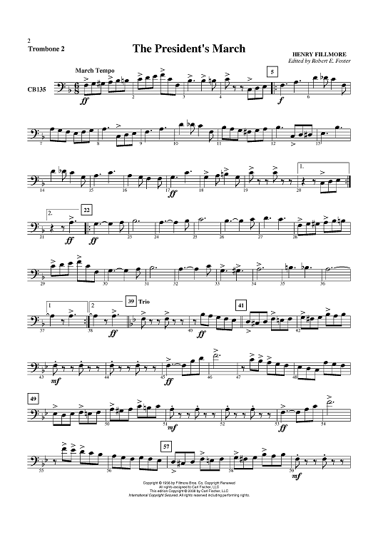 The President's March - Trombone 2