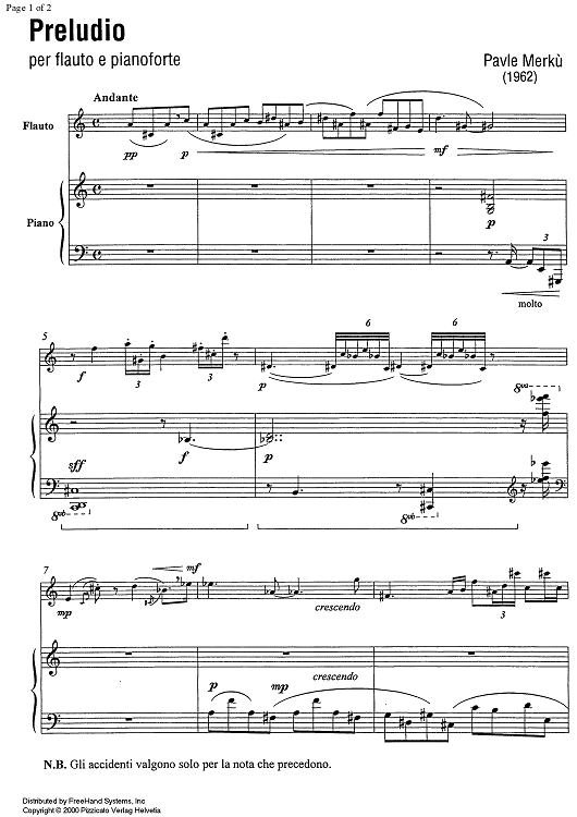 Preludio - Score