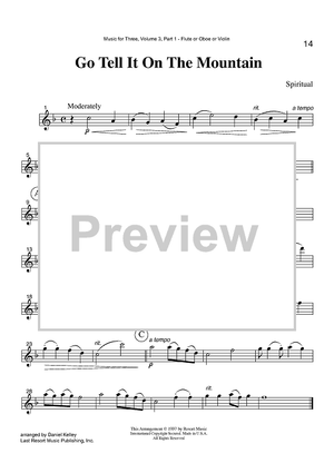 Go Tell It On The Mountain - Part 1 Flute, Oboe or Violin