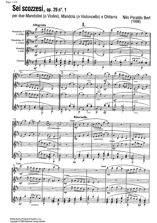 Sei scozzesi Op.29 No. 1 - Score