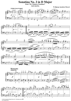 Sonatina No. 3 in D Major, K229 (K439b)