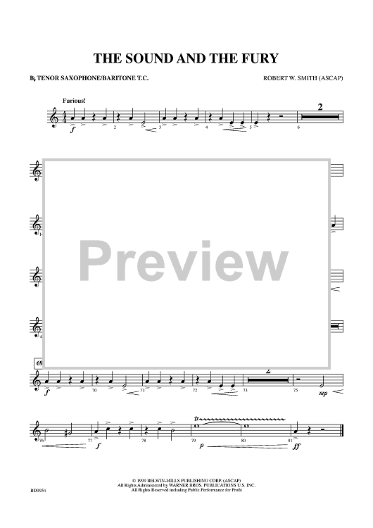 The Sound and the Fury - Tenor Sax/Baritone TC