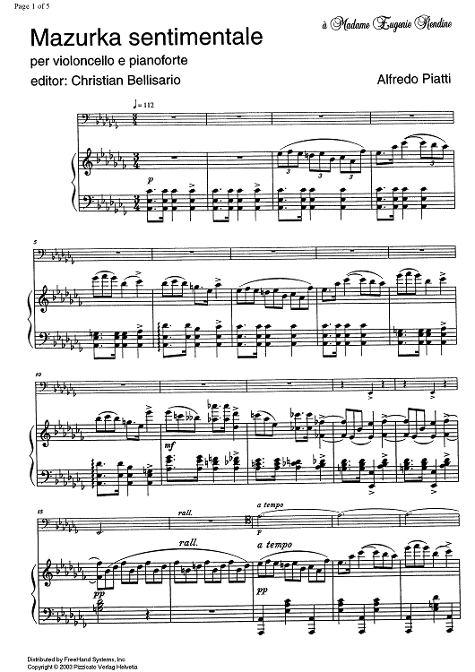 Mazurka sentimentale - Score