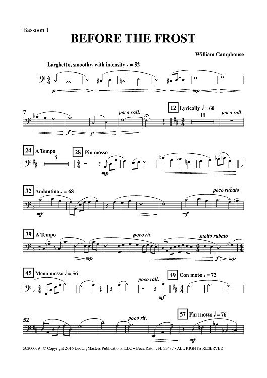 Before the Frost - Bassoon 1