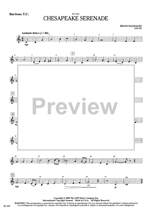 Chesapeake Serenade - Baritone TC