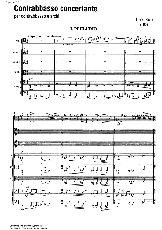 Contrabbasso concertante - Score