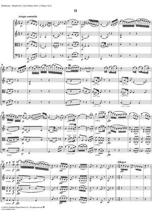 Op. 18, No. 2, Movement 2 - Adagio cantabile - Score