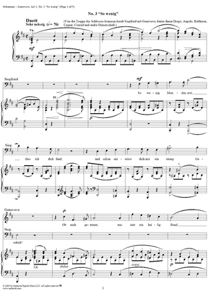 Genoveva, Op. 81, Act 1, No. 3: "So wenig" - Score