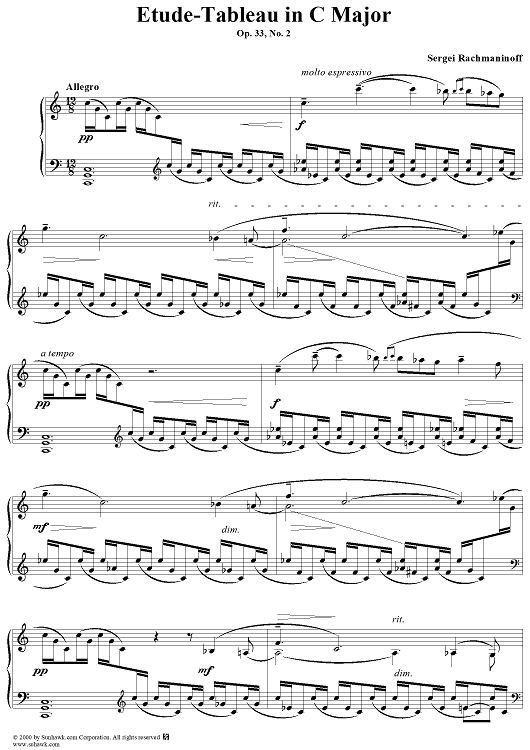 Etude-Tableau No. 2 in C Major,  Op. 33