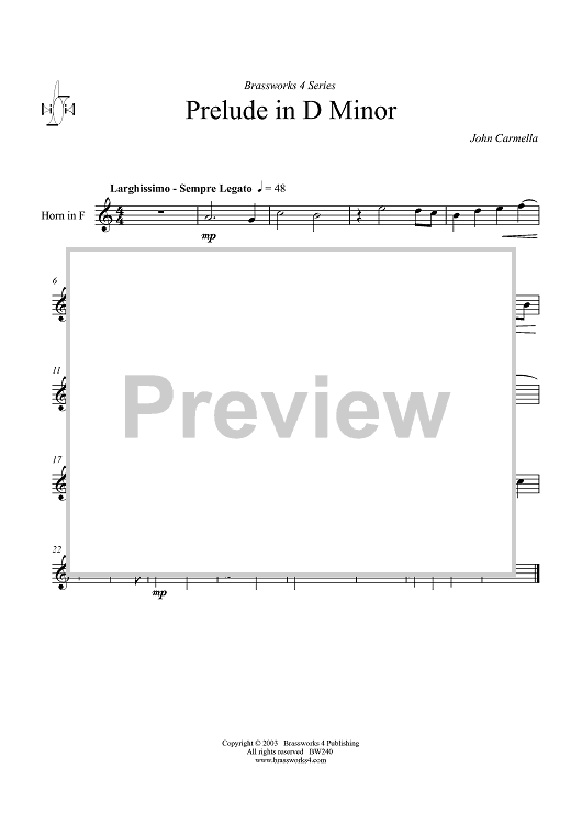 Prelude in D minor - Horn in F