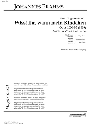 Wisst ihr, wann mein Kindchen Op.103 No. 3