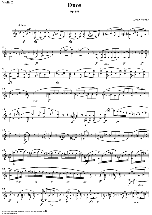 Violin Duet No. 14 in C Major, Op. 153 - Violin 2