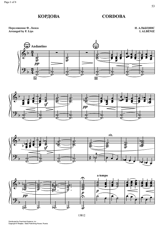 Cantos de España Op.232 No. 4 - Córdoba