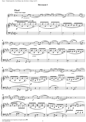 Violin Sonata No. 2, Movement 3 - Piano Score