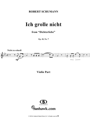 Dichterliebe (Song cycle), Op. 48, No. 07 "Ich grolle nicht" (I murmur not), - Violin