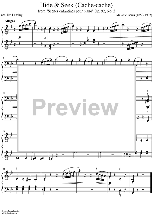 Hide & Seek Sheet Music (Piano)