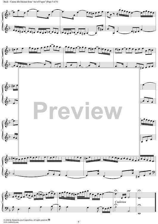 Canon Alla Decima Sheet Music For Piano Solo Sheet Music Now