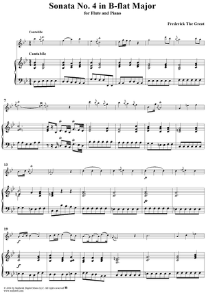 Sonata No. 4 in B-flat Major - Piano/Score