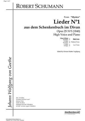 Lieder No. 1 aus dem Schenkenbuch im Divan Op.25 No. 5