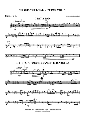 Three Christmas Trios, Vol 2 - Clarinet in B-flat