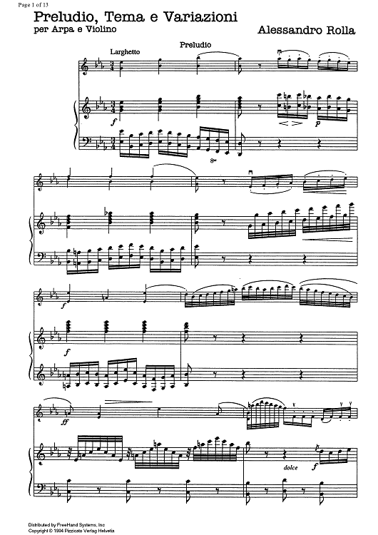 Prelude, Theme and Variations - Score