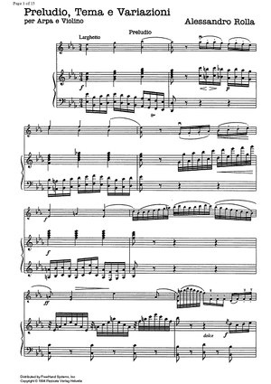 Prelude, Theme and Variations - Score