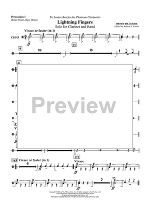 Lightning Fingers - Solo for Clarinet and Band - Percussion 1