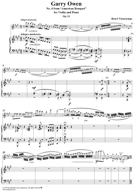 American Bouquet, No. 4: Garry Owen - Piano Score