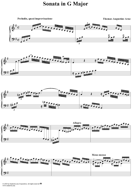 8 Sonatas or Lessons, No. 3 - Sonata in G major