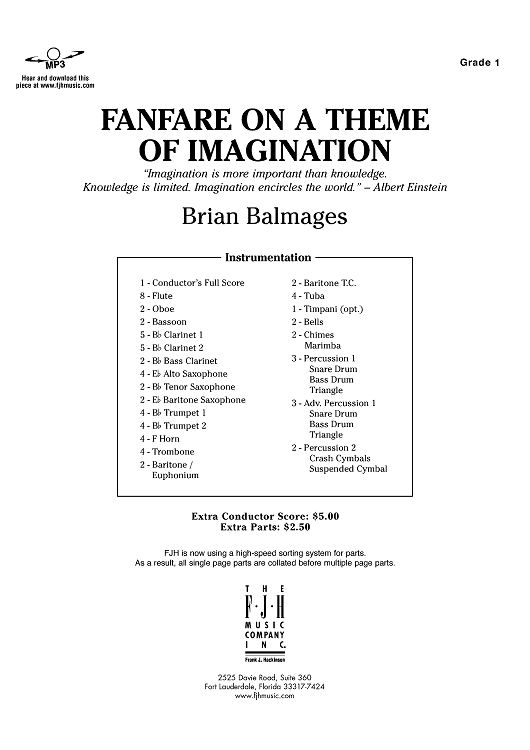 Fanfare on a Theme of Imagination - Score