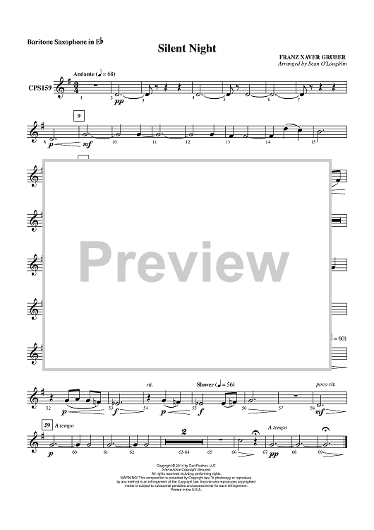 Silent Night - Baritone Sax