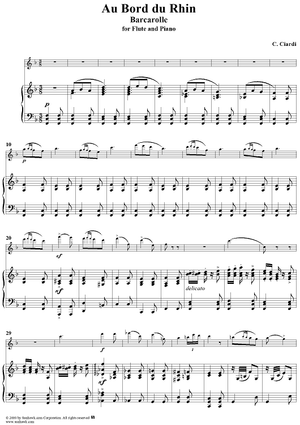 Au Bord du Rhin: Barcarolle - Piano Score