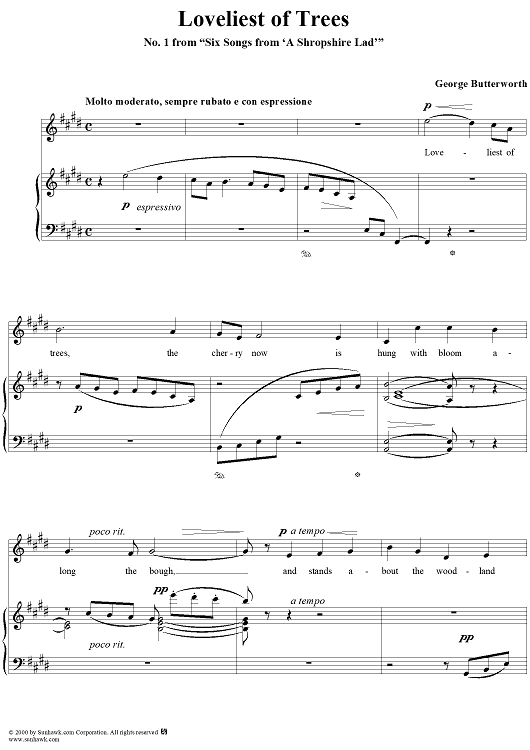 Six Songs from 'A Shropshire Lad', No. 1, Loveliest of Trees