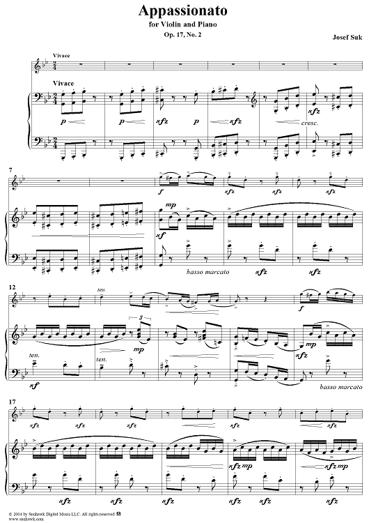 No. 2: Appassionato - Piano Score