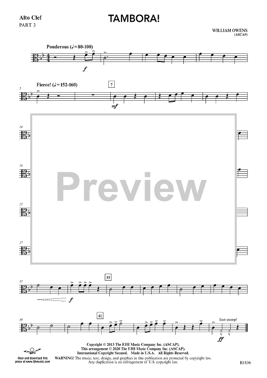 Tambora! - Alto Clef Part 3