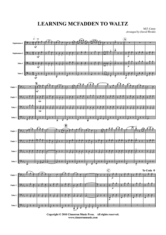 Learning Mcfadden To Waltz - Score