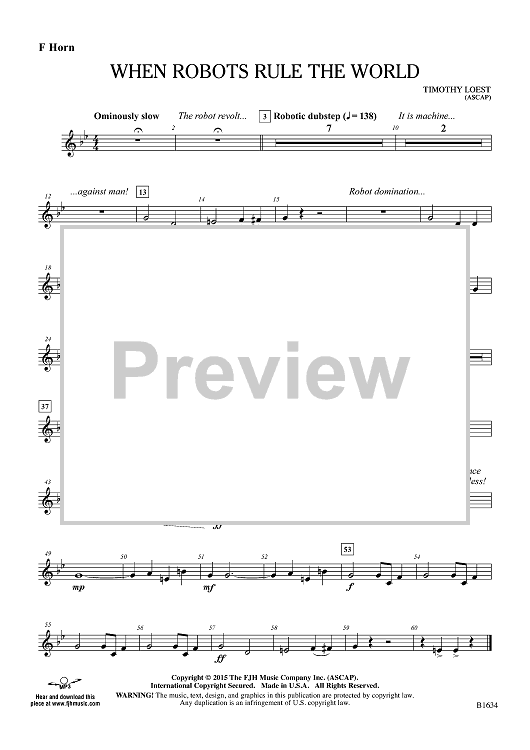 When Robots Rule the World - F Horn