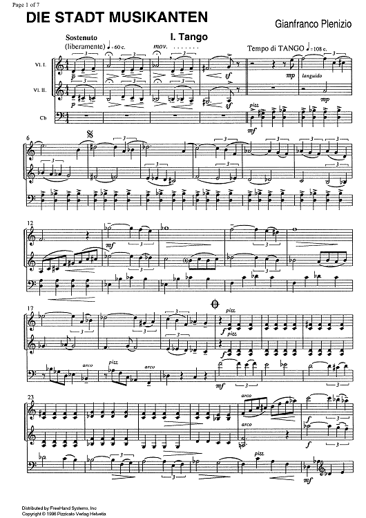 Die Stadtmusikanten - Score