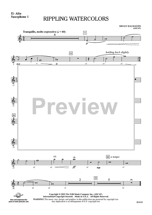 Rippling Watercolors - Eb Alto Sax 1