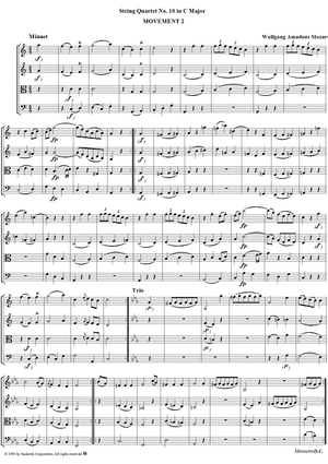 String Quartet No. 10, Movement 2 - Score