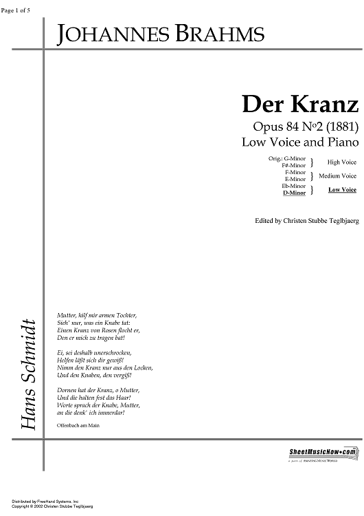 Der Kranz Op.84 No. 2