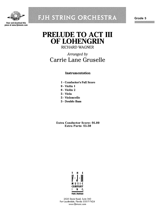 Prelude to Act III of Lohengrin - Score