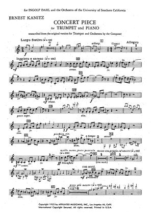 Concert Piece for Trumpet and Piano - Trumpet