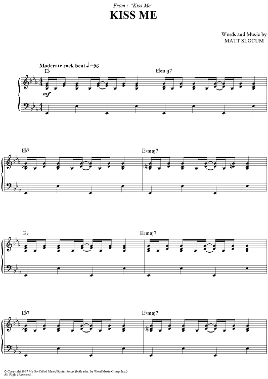 Kiss Me - Sixpence None the Richer Sheet music for Piano (Solo)