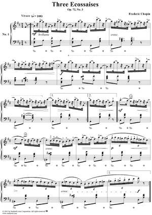 Three Ecossaises, Op. 72, No. 3, B12