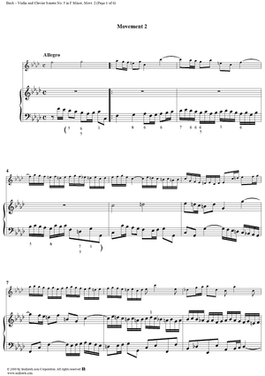 Violin Sonata No. 5, Movement 2 - Piano Score