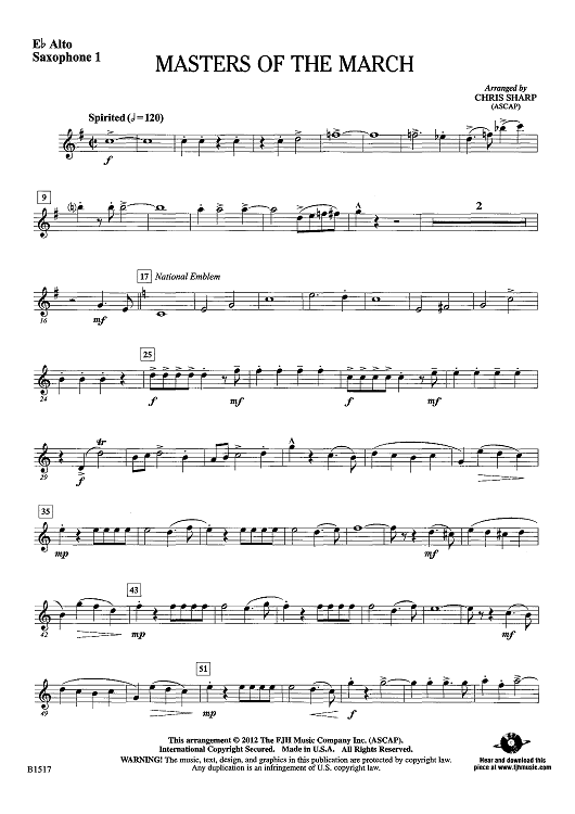 Masters of the March - Eb Alto Sax 1