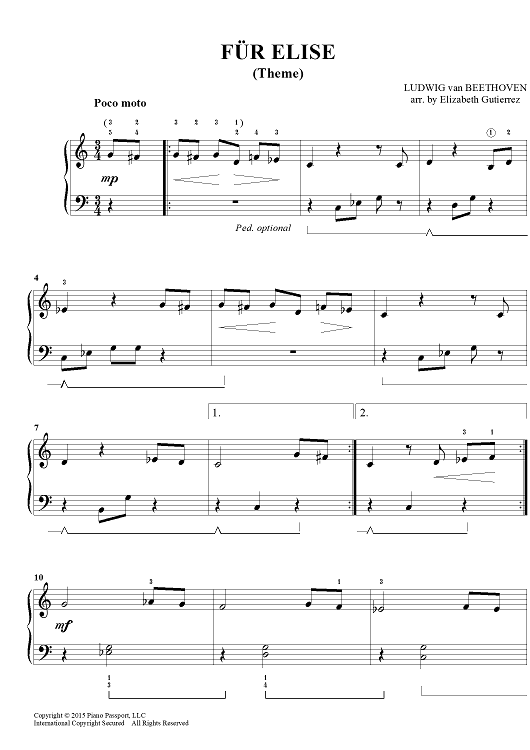 Für Elise&Quot; Sheet Music For Big Note Piano - Sheet Music Now