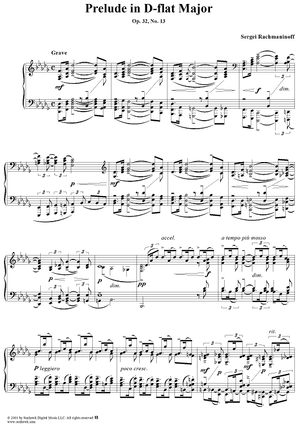 Prelude in D-flat major, Op. 32, No. 13