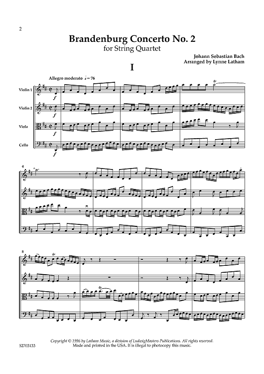Brandenburg Concerto No. 2 - Score
